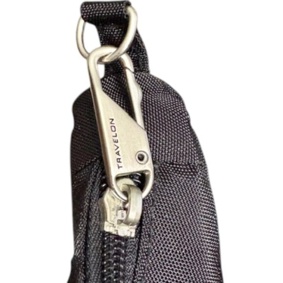 Travelon Anti-Theft Classic Essential Messenger Bag - Black/Gray - Medium - Picture 7 of 14
